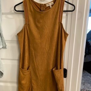 Camel Suede Mini Dress